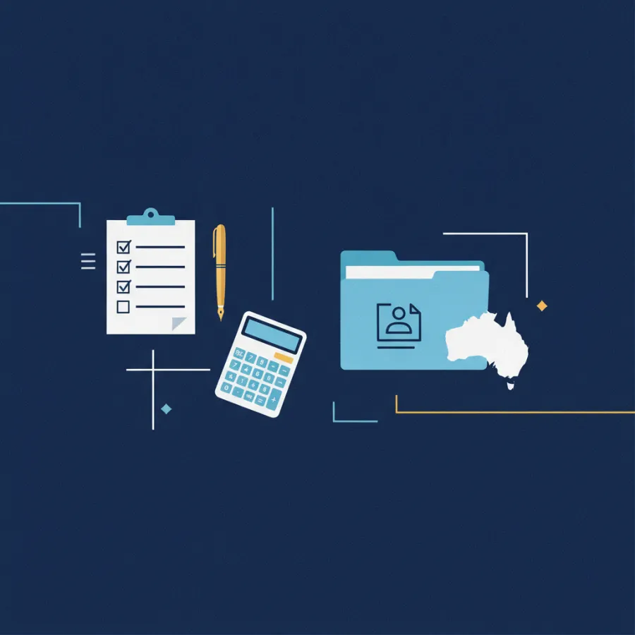 Professional reviewing business registration documents at office desk